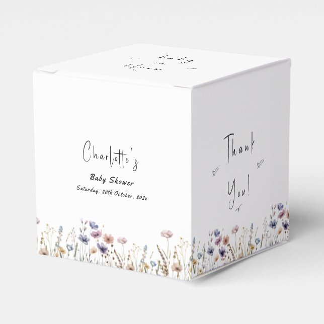 Baby In Bloom Wildflower Baby Shower Favor Boxes (Front Side)