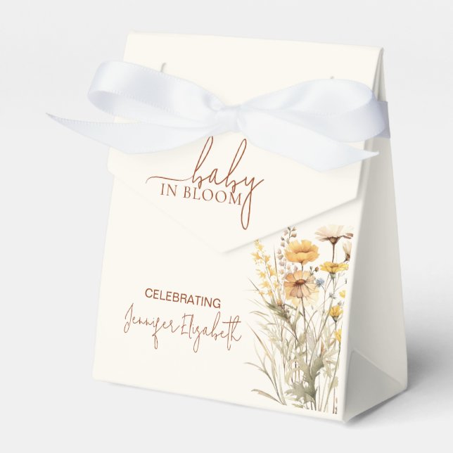 Baby in Bloom Wildflower Baby Shower Favor Boxes (Front Side)