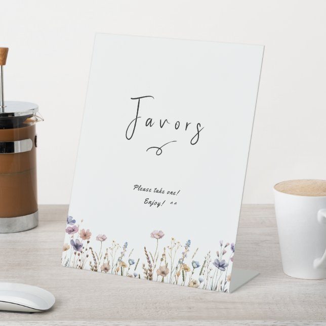 Baby In Bloom Wildflower Baby Shower Favors Pedestal Sign (In SItu)