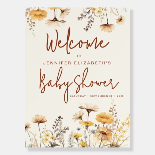 Baby in Bloom Wildflower Baby Shower Foam Board