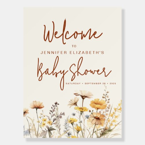 Baby in Bloom Wildflower Baby Shower Foam Board
