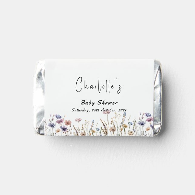 Baby In Bloom Wildflower Baby Shower Hershey's Miniatures (Back)