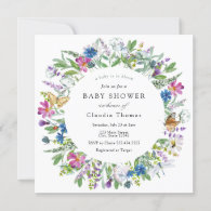 Baby in Bloom Wildflower Baby Shower Invitation