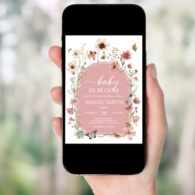 Baby in Bloom Wildflower Baby Shower  Invitation (Front Digital)