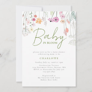 Baby In Bloom Wildflower Baby Shower Invitation