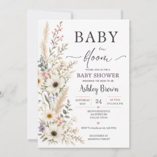 Baby in Bloom Wildflower Baby Shower Invitation