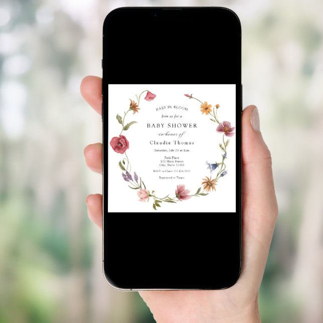 Baby in Bloom Wildflower Baby Shower Invitation (Front Digital)