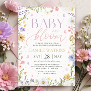 Baby In Bloom Wildflower Baby Shower Invitation