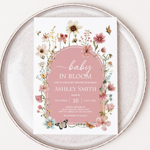 Baby in Bloom Wildflower Baby Shower  Invitation