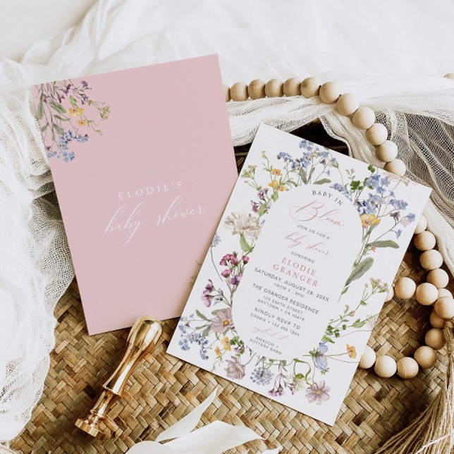 Baby in Bloom Wildflower Baby Shower Invitation (Creator Uploaded)