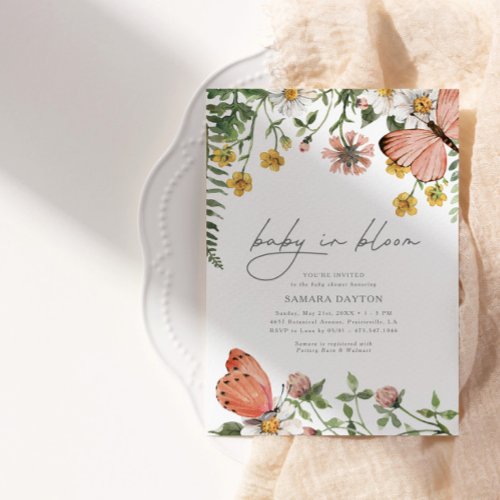 Baby in Bloom Wildflower Baby Shower Invitation