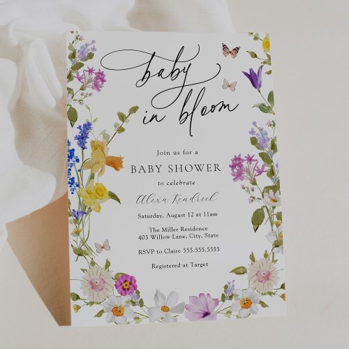 Baby in Bloom Wildflower Baby Shower Invitation