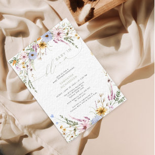 Baby in bloom Wildflower Baby Shower Invitation