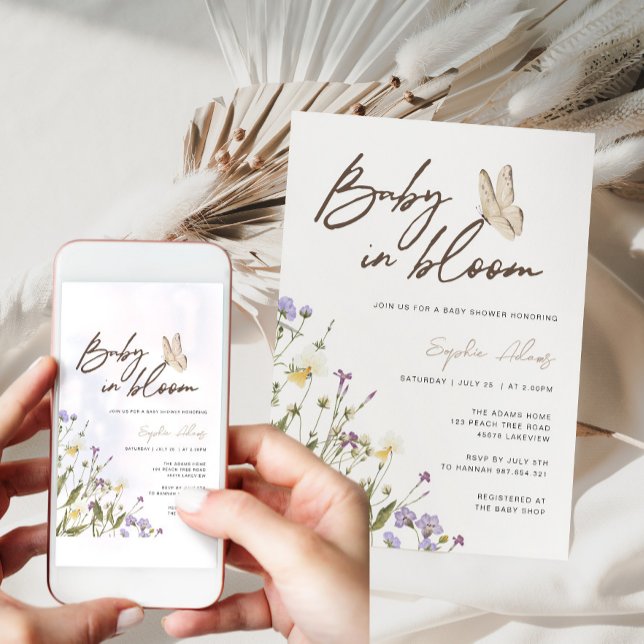 Baby in Bloom Wildflower Baby Shower Invitation (Creator Uploaded)