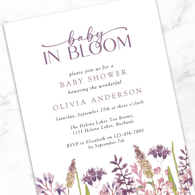 Baby in Bloom Wildflower Baby Shower Invitation (Creator Uploaded)