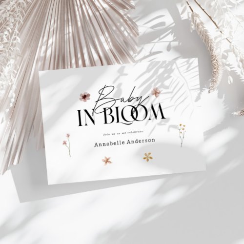 Baby in bloom wildflower baby shower invitation
