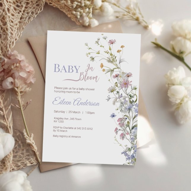 Baby in Bloom Wildflower Baby Shower Invitation (Baby in Bloom Wildflower Baby Shower Invitation)