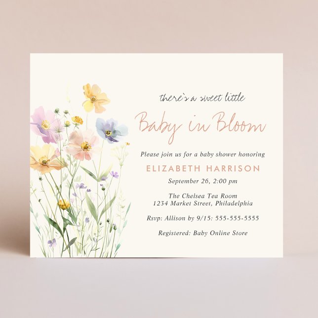 Baby In Bloom Wildflower Baby Shower Invitation (Creator Uploaded)