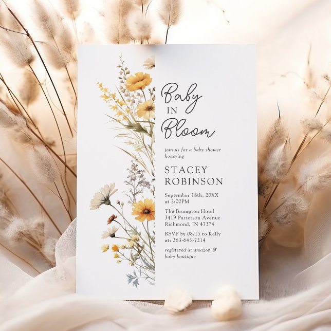 Baby in Bloom Wildflower Baby Shower Invitation (Creator Uploaded)