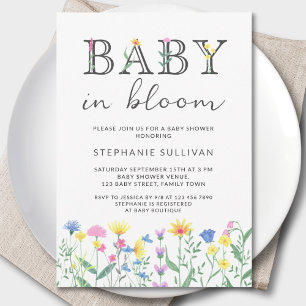 Baby in Bloom Wildflower Baby Shower Invitation
