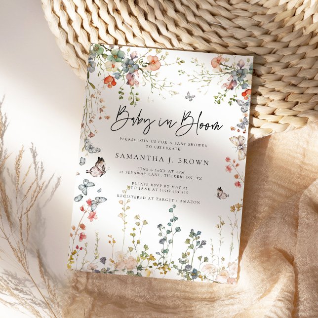 Baby in Bloom Wildflower Baby Shower Invitation (Creator Uploaded)