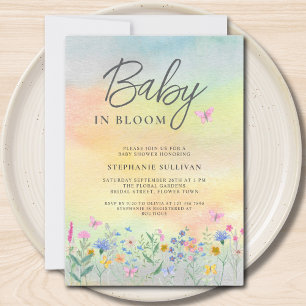 Baby in Bloom Wildflower Baby Shower Invitation