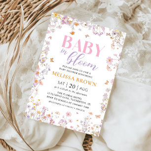 Baby in Bloom Wildflower Baby Shower Invitation