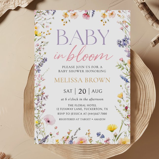 Baby in Bloom Wildflower Baby Shower Invitation (Creator Uploaded)
