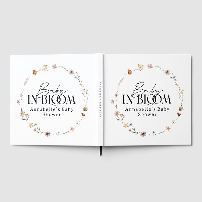 Baby in bloom wildflower baby shower invitation guest book (Full)