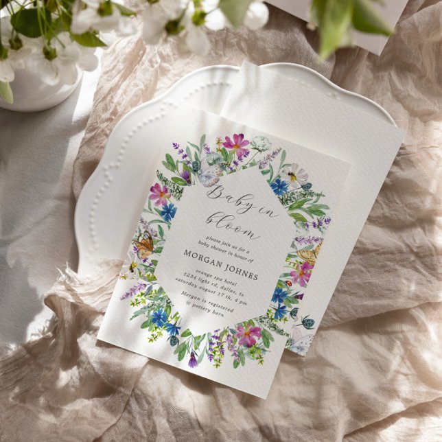 Baby In Bloom Wildflower Baby Shower Invite (Creator Uploaded)