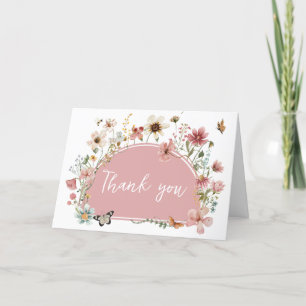 Baby in Bloom Wildflower Baby Shower Letterpress Thank You Card