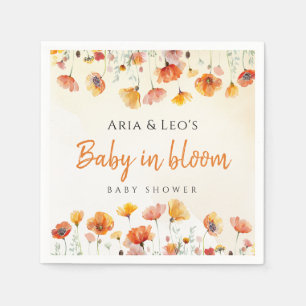 Baby in Bloom Wildflower Baby Shower Napkin