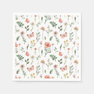 Baby in Bloom Wildflower baby shower Napkins