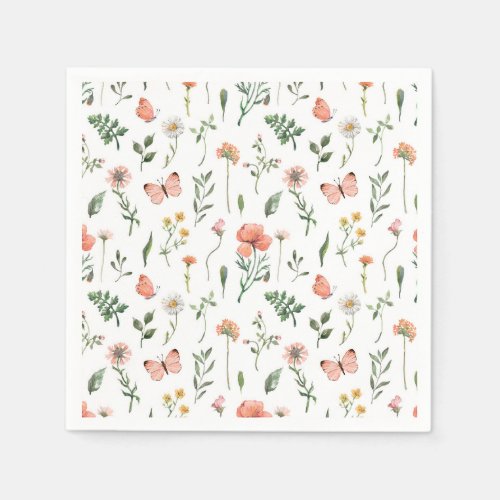 Baby in Bloom Wildflower baby shower Napkins