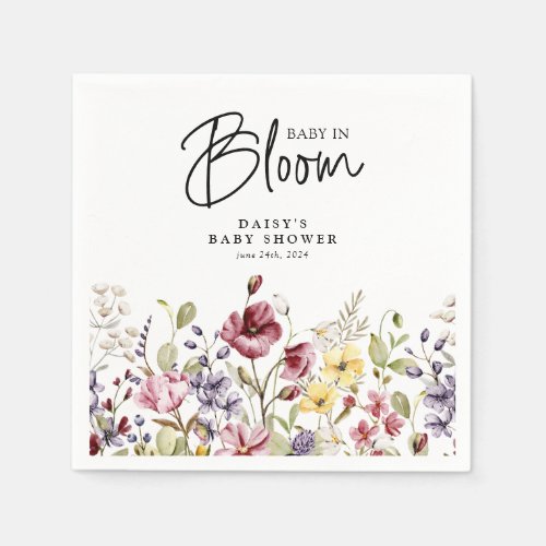 Baby in Bloom Wildflower Baby Shower Napkins