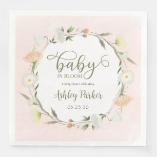 Baby In Bloom Wildflower Baby Shower Paper Dinner Napkins
