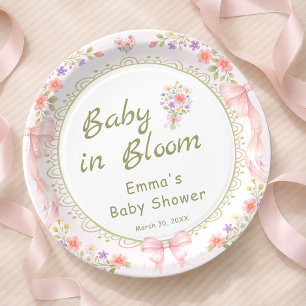 Baby in Bloom Wildflower Baby Shower Paper Plates