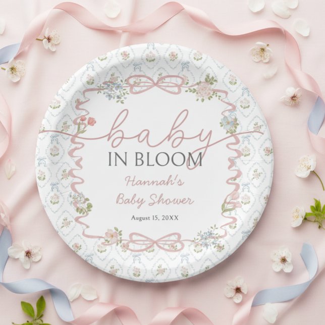 Baby in Bloom Wildflower Baby Shower  Paper Plates (Creator Uploaded)