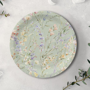 Baby in Bloom Wildflower Baby Shower Paper Plates
