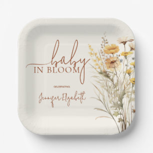 Baby in Bloom Wildflower Baby Shower Paper Plates