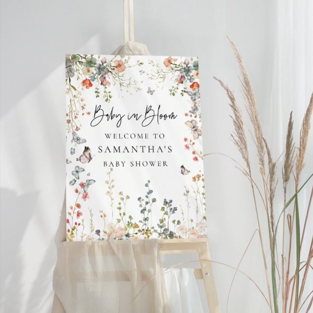Baby in Bloom Wildflower Baby Shower Sign (Creator Uploaded)
