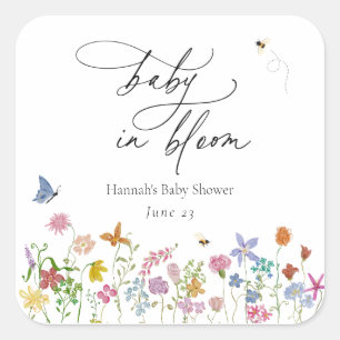 Baby in Bloom Wildflower Baby Shower Sticker