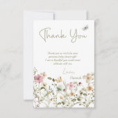 Baby in Bloom Wildflower Baby Shower Thank You Card | Zazzle