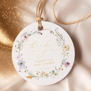 Baby in Bloom Wildflower Baby Shower Thank You Favor Tags
