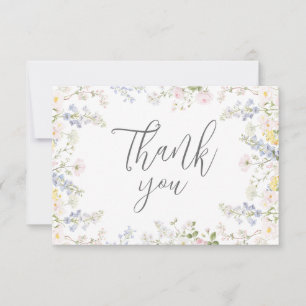 Baby in Bloom Wildflower Baby Shower Thank You Note Card