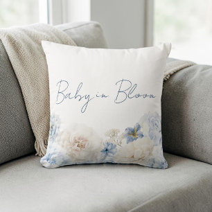 Baby in Bloom Wildflower Baby Shower Throw Pillow