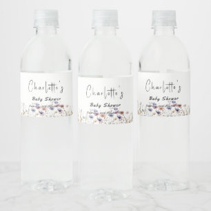Baby In Bloom Wildflower Baby Shower Water Bottle Label