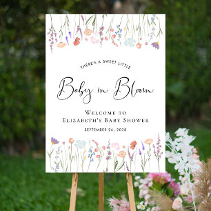 Baby in Bloom Wildflower Baby Shower Welcome Foam Board