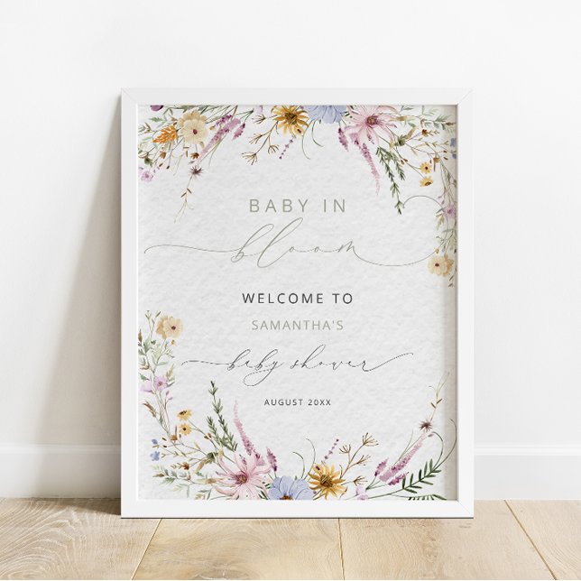 Baby in Bloom Wildflower Baby Shower Welcome Poster (Creator Uploaded)
