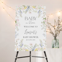 Baby in Bloom Wildflower Baby Shower Welcome sign